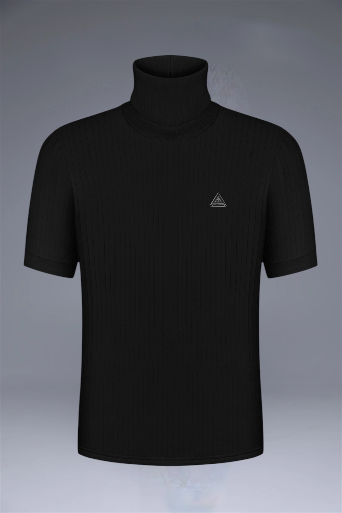 SAINT ISSA MEN'S SHORT-SLEEVE TURTLENECK BLACK back